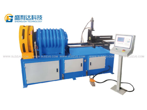 Cone shrinking machine for long materials
